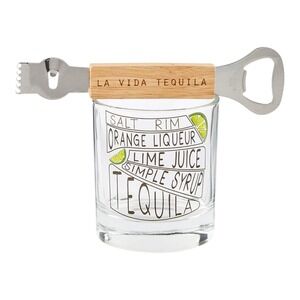 Mud Pie‎ Drink Recipe Glass 8 oz Tool 6 1/2" Tequila Glassware Drinkware